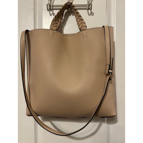 Jules Kae Light Pink Faux Leather Tote preppy carry all - Picture 2 of 9